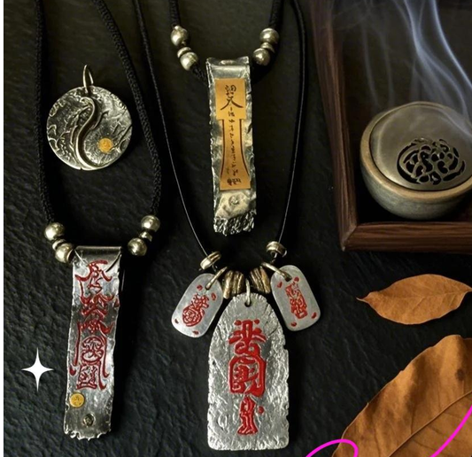 Antique Taoist Talisman Pendant Set